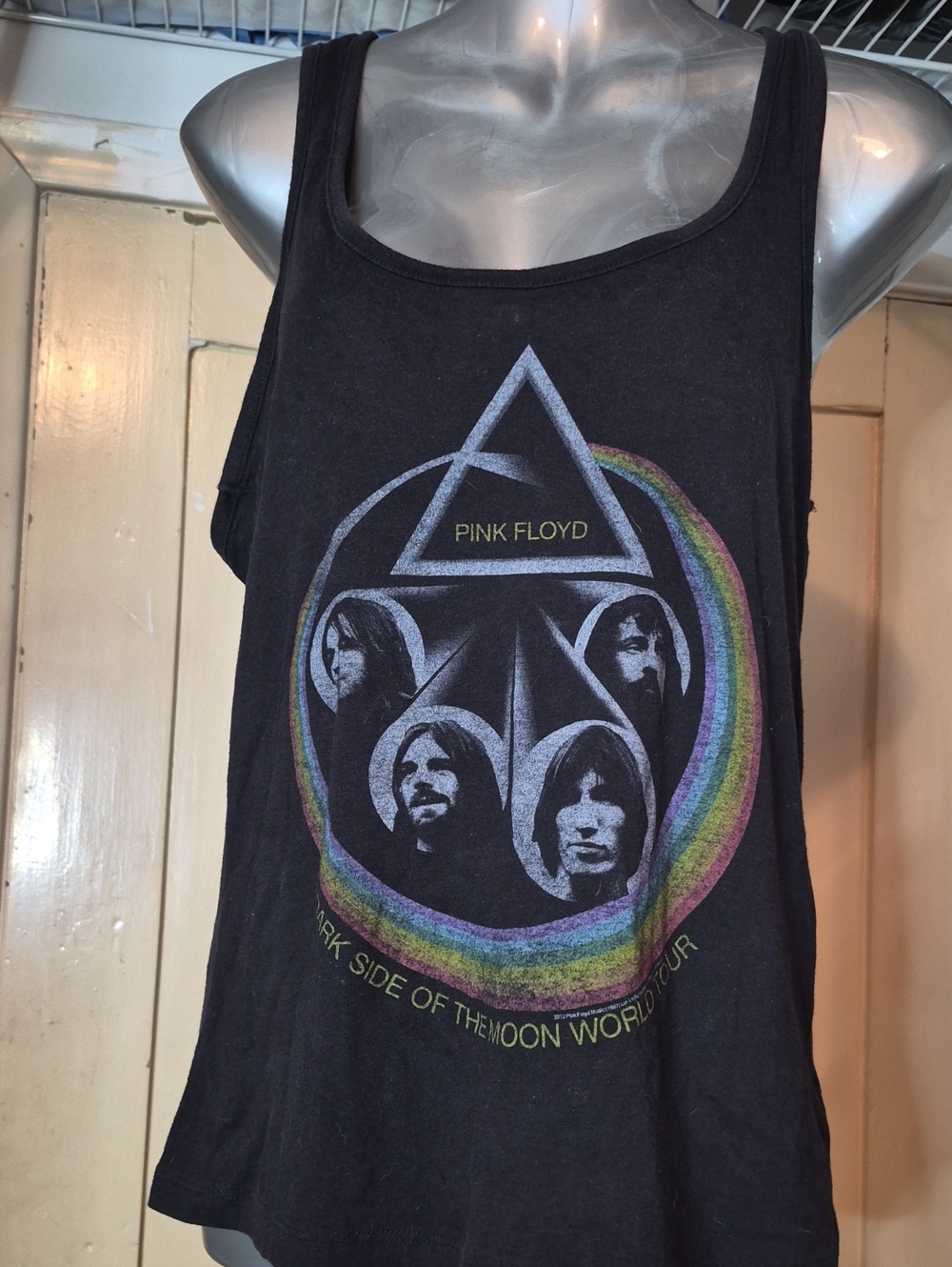 Pink Floyd Black Tank Top with Rainbow Prism Graphic